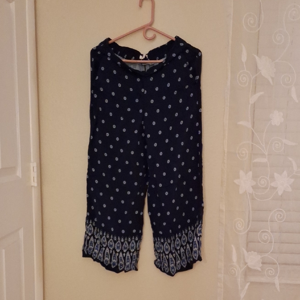LOFT Dark Blue Pants with White Pattern